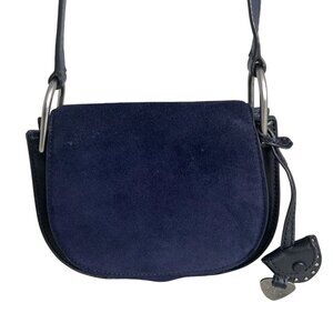 Rebecca Minkoff Navy Suede & Black Leather Crossbody Bag